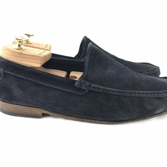KITON Loafers Men’s 8.5 Suede Navy Blue Slide On - Picture 4 of 8